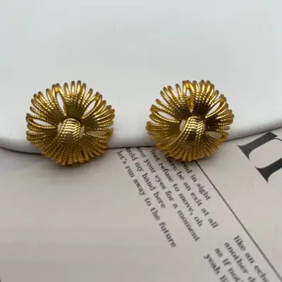 Golden Fireworks Earrings for Women Court Style