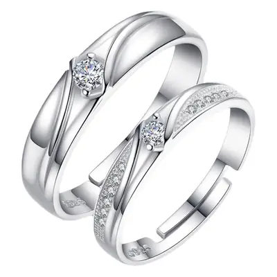 Korean Diamond Couple Ring Zircon Wedding Gift