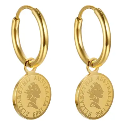 Gold French Rose Earrings for Women