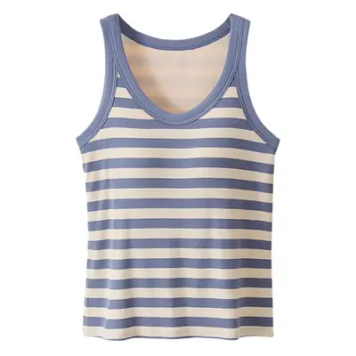 Women Striped Vest Vesting Sleeveless Bottom Summer Wear