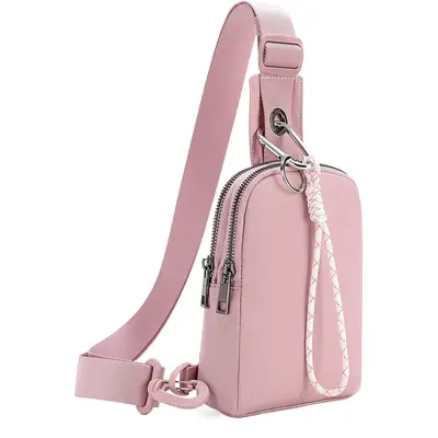 White Mini Crossbody Bag for Women Men Adjustable Strap