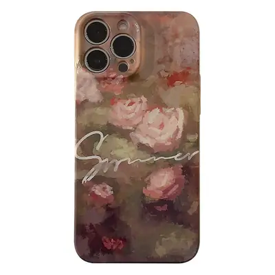 iPhone 14 Phone Case Floral Oil Painting Design