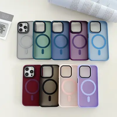 Magnetic Apple iPhone 17 Case Blue Matte Acrylic