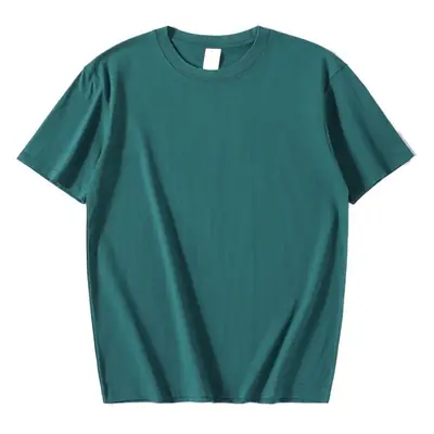 Men Black Cotton T-Shirt Short Sleeve Summer