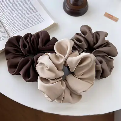 Large Satin Hair Scrunchies for Women Low Ponytail
