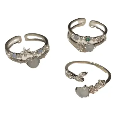 Elegant Adjustable Aquamarine Zircon Rings for Women