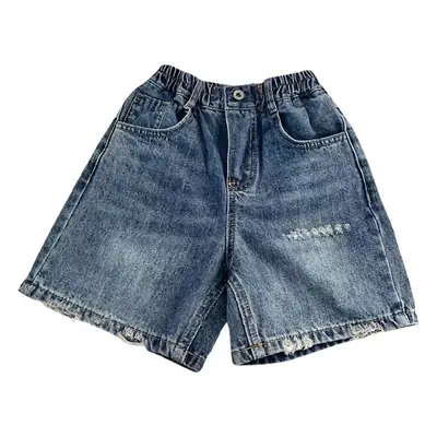 Summer Korean Style Ripped Half-Pants Mid Waist Jeans
