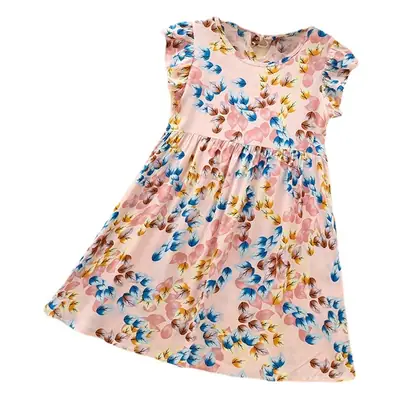 Girls Floral Cotton Summer Dress Sleeveless Vest