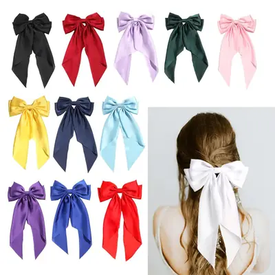 Red Large Bow Hairpin Back for Women