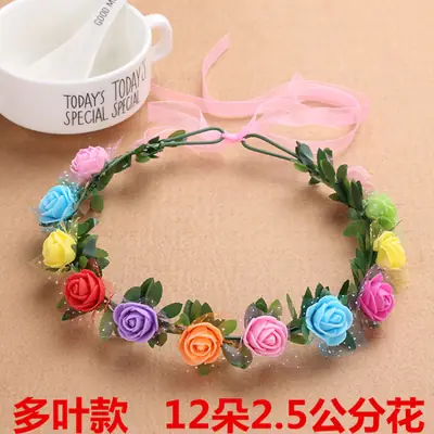 European American Cross-Country Rose Garland Headdress