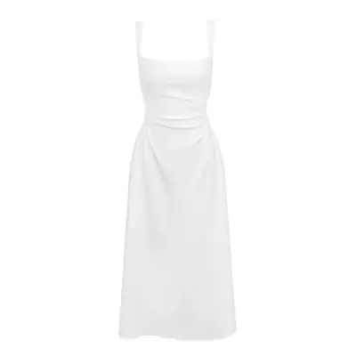 White Long Sleeve Sling Dress for Women 2024