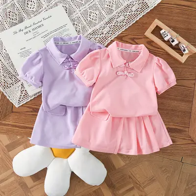 Girls Pink Casual Shorts Set for Summer