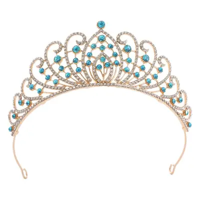 European & American Bridal Crown with Pink Rhinestones