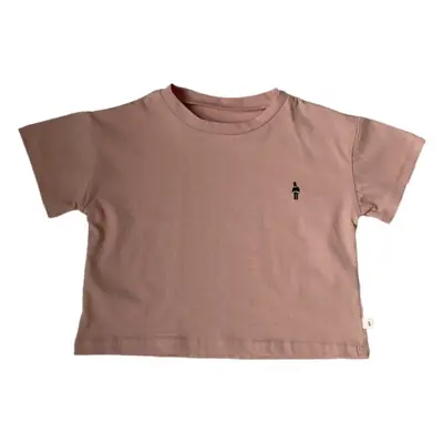 Kids Korean Style Hemp Cotton Short T-Shirt Pink