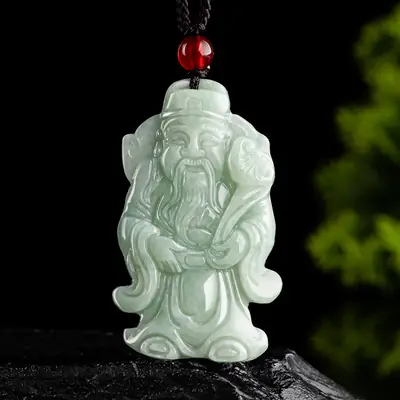 Natural Burma Jade Yingfu Pendant for Men Women