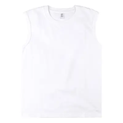 Men Black Sleeveless Cotton Vest 230g