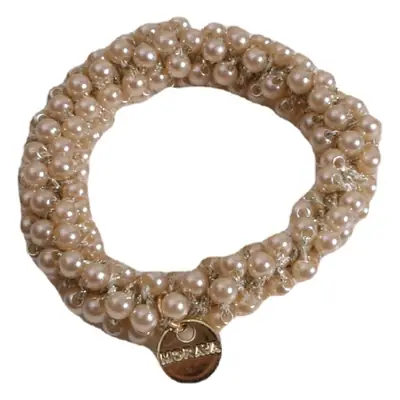 Black Pearl Hair Ring with Gold Clasp
