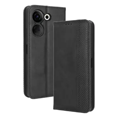 Leather 5G Phone Case with Magnetic Suction & Retro Pattern