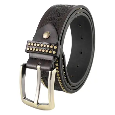 Western Denim Belt Niuron Big Slab Retro Men's Punk PU Belt