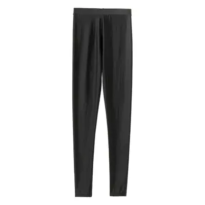 Bear ice silk leggings women's summer thin high waist stretch tight slimming glossy black outer wear skinny pants