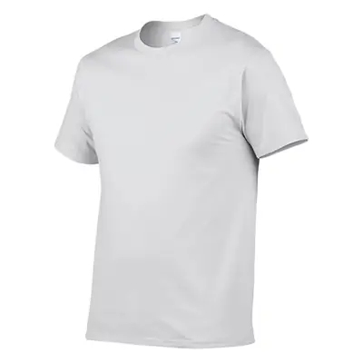 Blue Cotton T-Shirt European Size 210g Heavy Loose Solid Color