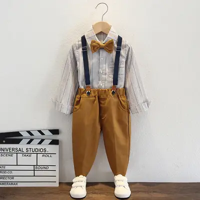 Boys' Bow Tie Shorts Outfit Summer Suit