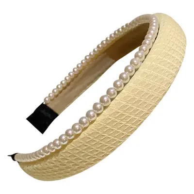 Pearl Stitched Princess Hair Hoop Black White Double Color