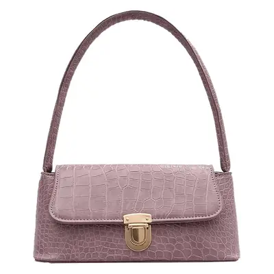 Women's Purple Croc Leather Shoulder Bag 2023