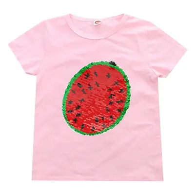 Girls Sequined T-Shirt Watermelon Pink Color Changing