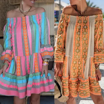 Women's Striped T-Shirt Dress 2023 New AliExpress
