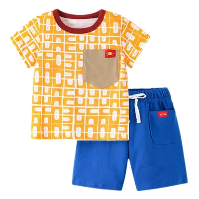 Malwee Boys Summer T-Shirt Shorts Set Yellow Blue