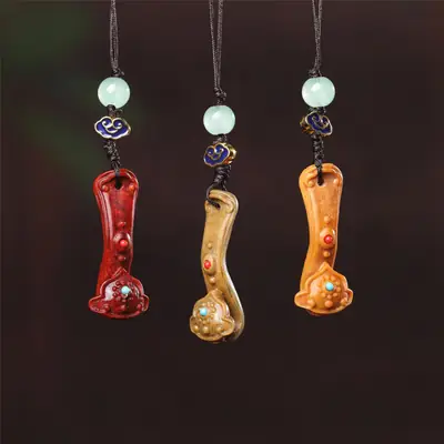 Retro Mahogany Ruyi Mobile Phone Pendant Jewelry Gift