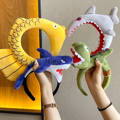 Cute Dinosaur Hair Hoop for Women Cartoon Face Wash