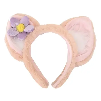 Girl's Plush Bear Ears Headband with Flower Decor