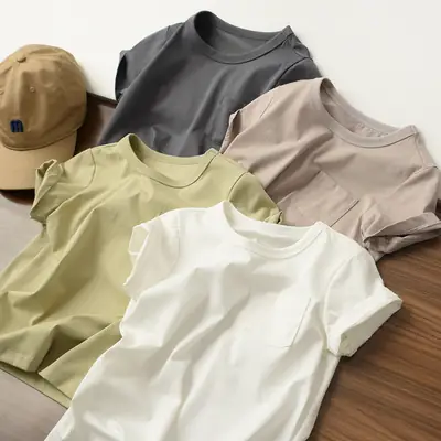 Cotton Round Neck T-Shirt for Boys Girls Summer Dress