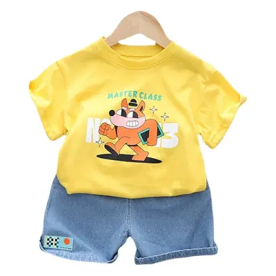2023 Kids Monster T-Shirt Shorts Set Green Blue