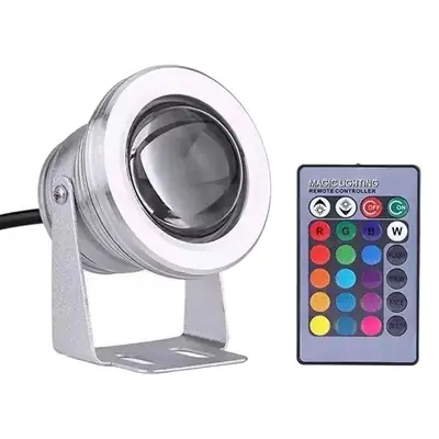 10WRGB underwater lamp colorful rotating remote control color changing underwater lamp 12v swimming pool lamp fish tank landscape lamp fountain lamp