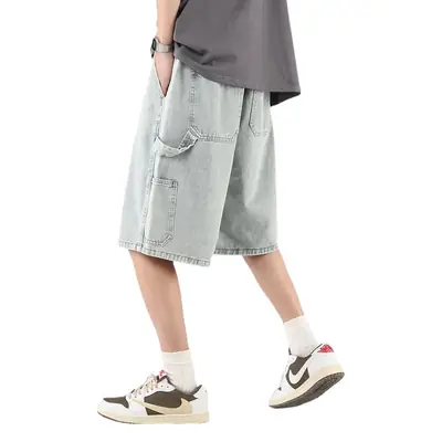 Denim Shorts Men Summer Loose Wide Leg 2023
