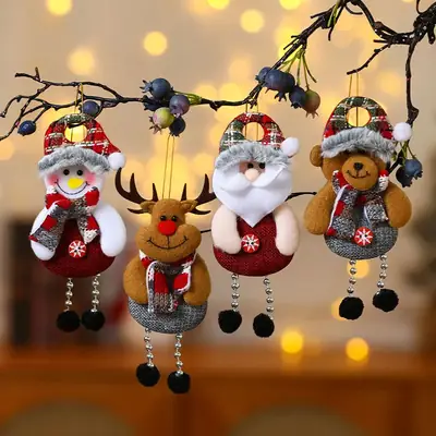 Small Woolly Christmas Tree Pendant for Elderly