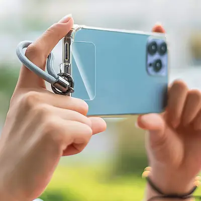 Transparent Mobile Phone Lanyard with Ring & Sticker
