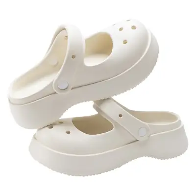 Women's Black Cave Shoes 4.0cm Thick Sole Summer Outwear