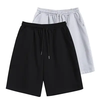 Men Summer Thin Light Grey Loose Fit Shorts Large