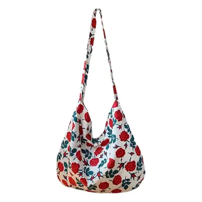 Retro Floral Cotton Shoulder Bag for Women