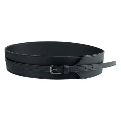 Black Leather Belt for Men Women Waist Decoration