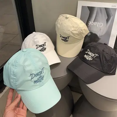 Women Korean Style Mint Green Embroidered Baseball Cap