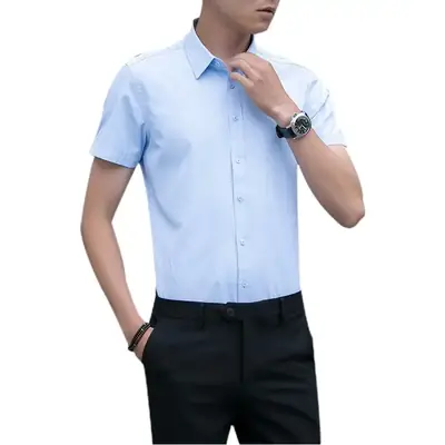 Men's Pink Slim Fit Long Sleeve Business Shirt