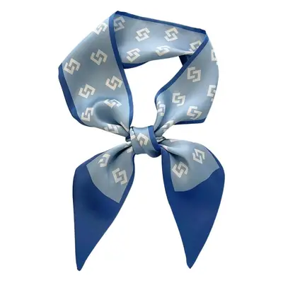 Blue Silk Scarf for Women's Hairband & Hair Tie