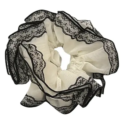 Black Lace Hair Tie with Double Rope & Intestine Ring