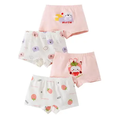 Cotton Girls Boxer Anti-Bacterial Non-clip Shorts