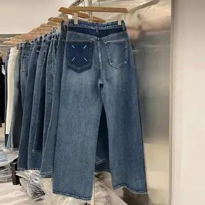 Women Blue Jeans High Waist Loose Fit Casual Summer